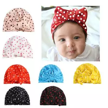 Детская шапка, хлопковые шапки с принтом для мальчика, головной убор с принтом и бантом, шапка