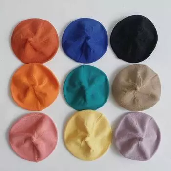 Детская шапка художника карамельного цвета, эластичная, сохраняющая тепло, нескользящая, детская шапочка бежевый