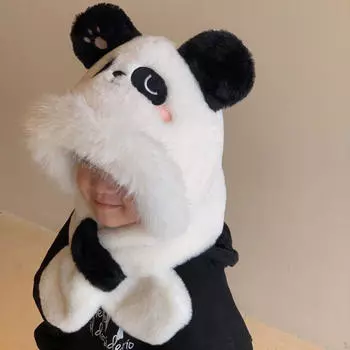 Детская шапка и шарф осенне-зимние детские аксессуары головной убор капюшон утолщенный детский теплый комплект white