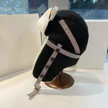 Детская шапка Lei Feng, детская зимняя бархатная утолщенная теплая защита для ушей, кошачьи ушки, милая иностранная шапка из северо-восточного хлопка для мальчиков One size темные хаки