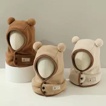 Детская шапка осень и зима симпатичная теплая утолщенная защитная шапка для ушей мальчиков и девочек зимняя ветрозащитная вязаная шерстяная шапка зимняя Suitable for children aged 1-3