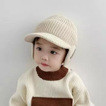 Детская шапка осенне-зимняя детская шерстяная шапка для мальчиков и девочек шапка-ушанка 2024 новая детская шапка иностранный газ прилив