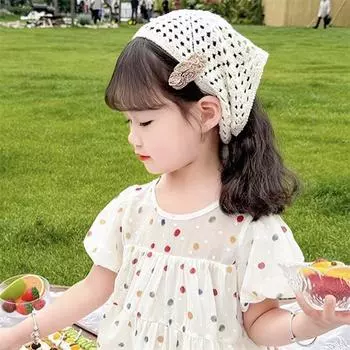 Детская шапка с кисточками в виде забавного большеглазого монстра, связанная крючком вручную Children 48-54cm