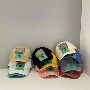 Детская шапка с козырьком, бейсболка, детская шапка унисекс, шапка для мальчиков, шапка для девочек с большой тканевой этикеткой