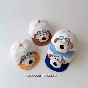 Детская шапка с козырьком, милый, очень милый щенок, мальчик и девочка, сокровище, бейсболка с полями, новинка 2024 года recommended for 4-24 months (44-48cm) жёлтый