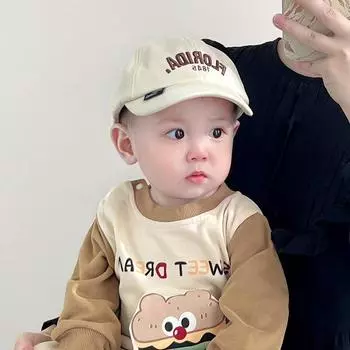 Детская шапка сезон иностранный стиль письмо дети детская кепка осень и зима короткие поля мальчики солнцезащитный козырек бейсболка прилив recommended 6 months-3 years-44-50cm adjustable бежевый