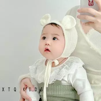 Детская шапка сезон милый супер милый маленькие ушки детская родничок шина шапка мальчики и девочки пуловер шапка ins tide
