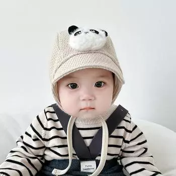 Детская шапка сезон милый супер милый маленькие ушки детская родничок шина шапка мальчики и девочки пуловер шапка ins tide Recommended 0-1 years old -38-45CM бежевый