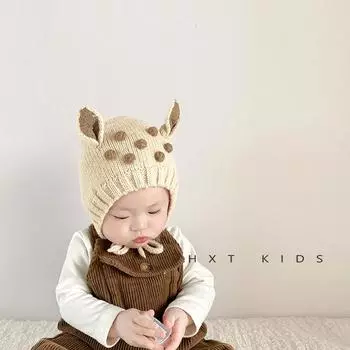 Детская шапка сезон милый супер милый маленькие ушки детская родничок шина шапка мальчики и девочки пуловер шапка ins tide