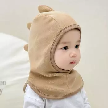 Детская шапка шарф комплект флисовые теплые шапки для малышей зимние детские шапки для защиты ушей для холодной погоды детские шапки-балаклавы бежевый