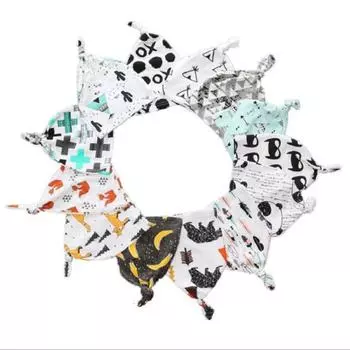 Детская шапка, шарф с принтом, хлопковая детская шапка с воротником, детские шапочки для мальчиков и девочек, шапки для малышей, шарфы, зимние шапки для детей