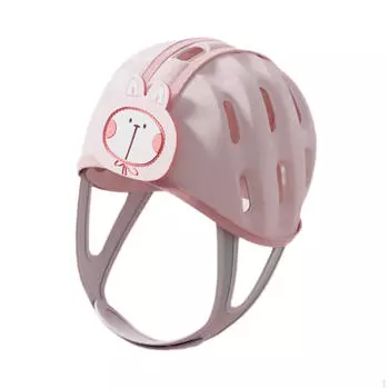 Детская шапка-шлем, удобная, анти-падающая, на все времена года, для мальчиков и девочек, розовая коричневый