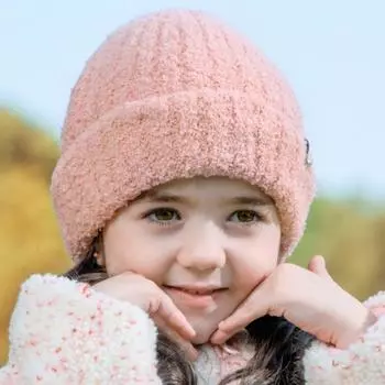 Детская шапка, теплые зимние шапки для детей, мягкие, для девочек и мальчиков, однотонная вязаная шапка, защита ушей, детская вязаная шапка-бини темно серый