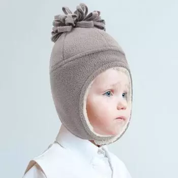 Детская шапка-ушанка с плюшевой подкладкой, мягкая, теплая, толстая, ветрозащитная, осень-зима, уличная, для детей 0-8 лет, детская защитная шапка для ушей, подарок на день рождения S розовый