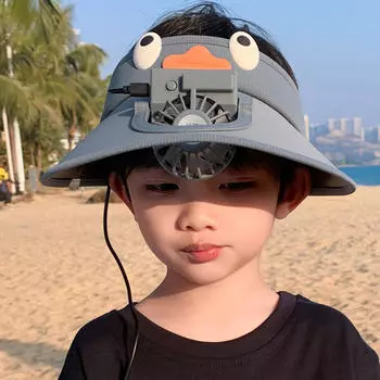 Детская шапка-веер с козырьком, дышащая, охлаждающая, для детского путешествия, подарок, открытый парк Deep Gray