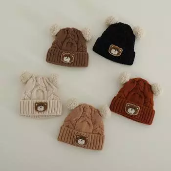 Детская шапка весна и осень милая очень милая маленькие ушки детская родничок шина шапка для мальчиков и девочек пуловер шапка прилив 44-48Cm Suitable for 3 months-2 years old