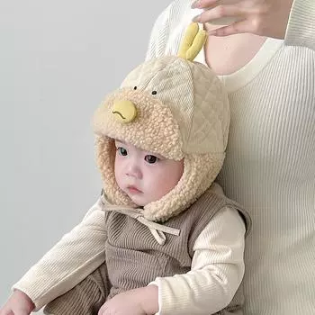 Детская шапка зимняя флисовая утепленная защитная шапка с милым рисунком Лэй Фэна детская утепленная теплая плюшевая шапка 5 months -3 years old (head circumference 45-50cm)
