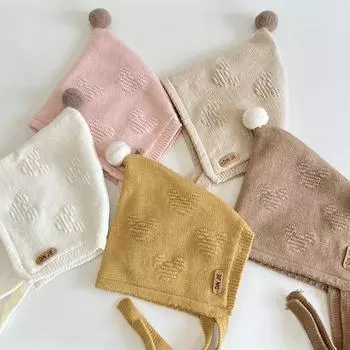 Детская шапка зимняя милая очень милая мультяшная защитная шапка для ушей из шерсти для мальчиков и девочек с подкладкой вязаная шапка One size, suitable for about 3-12 months белый