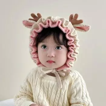 Детская шапка зимняя милые оленьи рога детская шерстяная шапка детский пуловер шапка зимняя теплая для мальчиков и девочек защита ушей