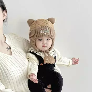 Детская шапка зимняя модная детская мягкая шапка с ушками зимняя для мальчиков и девочек теплая ветрозащитная шапка Lei Feng