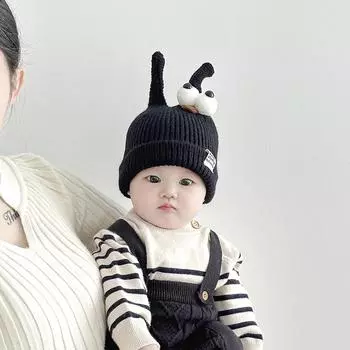 Детская шапка зимняя шерстяная шапка милая смешная щупальца пуловер шапка детская вязаная шапка с ушками термошапка прилив 3-18 months (head circumference 42-48cm)