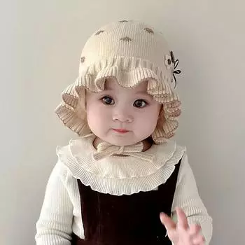 Детская шапка зимняя вязаная шерстяная шапка для мальчиков и девочек милая принцесса пуловер шапка детская шапка-ушанка 4-24 months/head circumference 44-49cm