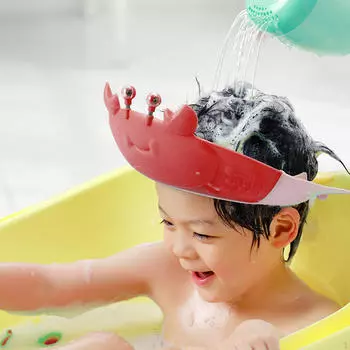 Детская шапочка для душа, козырек для головы, шампунь, шапочка для детей в помещении красный