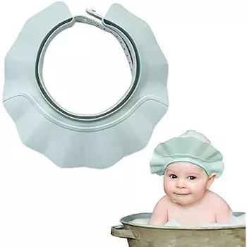 Детская шапочка для душа Регулируемая детская шапочка для мытья волос Щит для ванны Козырек Шляпа для глаз Уши Защита головы Водонепроницаемая мягкая силиконовая шапочка для душа для детей Малыша 1-pack