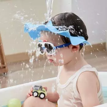 Детская шапочка для душа, шампунь для душа, купальная шапочка, мягкая эластичная нескользящая регулируемая шапочка для шампуня для волос, глаз, ушей жёлтый