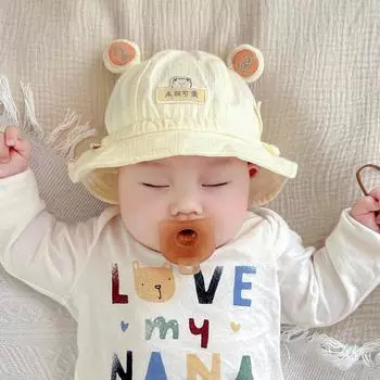 Детская шапочка для малышей на весну и осень, тонкая, на завязках, для маленьких месячных детей, для мальчиков и девочек 0-10 месяцев, шапочка для купания 0-10 months (38-44cm) Adjustable бежевый