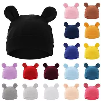 Детская шапочка для плода, комплект шляп в форме медведя, детский капюшон One Size чёрный