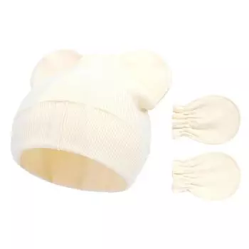 Детская шапочка для плода в рубчик, хлопковые перчатки, шляпа, костюм в форме медведя, детский пуловер