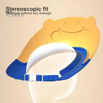 Детская шапочка для шампуня, экологически чистая, расширенная защита, регулируемая окружность головы, многоразовая, удобная, водонепроницаемая, силиконовая защита для ушей, детская синий