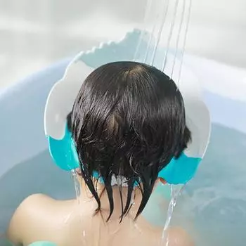 Детская шапочка для шампуня для мытья волос с изображением динозавра, силиконовая защита глаз и ушей красный