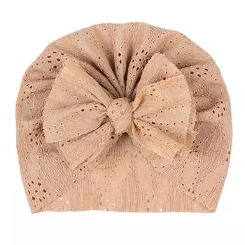 Детская шапочка с бантом, мягкая шапочка-тюрбан для новорожденной девочки, чепчик для малыша, повязки на голову, детская повязка на голову, бант с текстурой пшеницы, индийская шапочка Size fits all