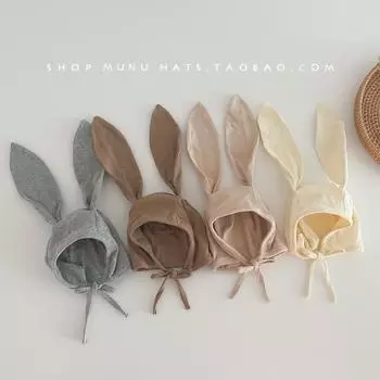 Детская шапочка, симпатичная детская заячья ушка с медвежьими ушками, детская весенне-осенняя шапочка-шина, галогенная шапка бежевый