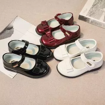 Детская школьная форма в Великобритании, туфли для девочек, туфли принцессы Мэри Джейн для вечеринки, свадьбы, модные детские туфли для выступлений с бантом 26 чёрный