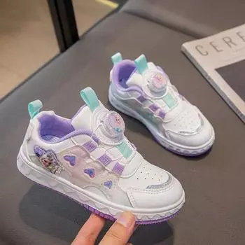 Детская школьная прогулочная обувь для девочек, весенне-осенние детские студенческие теннисные спортивные кроссовки для треккинга в горах 26 фиолетовый