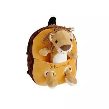 Детская школьная сумка с мультяшной съемной фигуркой животного льва фламинго тигра сумка мягкая плюшевая A