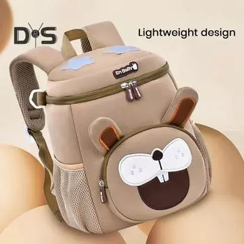 Детская школьная сумка с рисунком львов, кошек, медведей, застежка-молния, большая вместимость, водонепроницаемый рюкзак для детей детского сада, девочек и мальчиков S хаки