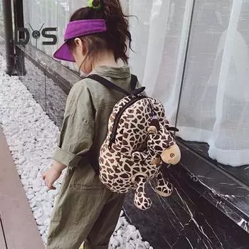 Детская школьная сумка с рисунком животного, льва, фламинго, тигра, мягкая плюшевая легкая сумка с регулируемым плечевым ремнем, большой карман для путешествий D