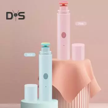 Детская шлифовальная машинка для ногтей, перезаряжаемая, безопасная, бережная обрезка, устойчивая к падению, две скорости управления, набор детских кусачек для ногтей розовый