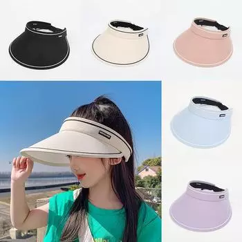 Детская шляпа Детские солнцезащитные шляпы с пустым верхом и большими полями для защиты от солнца Летние шляпы с защитой от ультрафиолета для мальчиков и девочек чёрный