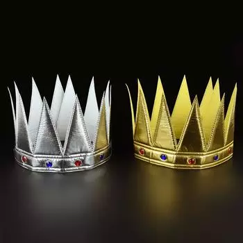 Детская шляпа на день рождения, золотая серебряная корона, детский день рождения, мальчик, девочка, первый день рождения, праздничные украшения, реквизит для фотосъемки