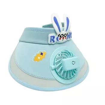 Детская шляпа от солнца с веером, кроличьи уши, летняя шляпа от солнца с большими полями, детская шляпа от солнца с веером, пустая шляпа-цилиндр для мальчиков и девочек