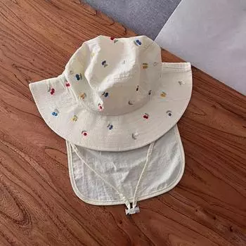 Детская шляпа от солнца с защитой от УФ-излучения, быстросохнущая дорожная пляжная шляпа, летняя детская шляпа-ведро Cherry