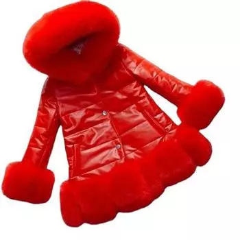 Детская шуба из искусственного меха для девочек среднего и маленького размера, осенне-зимняя детская шуба, корейская версия шубы из искусственного меха принцессы 90cm красный