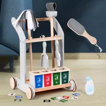 Детская швабра, метла, совок, костюм для маленькой девочки, метла, подметание, детская игрушка для дома, для девочек серый