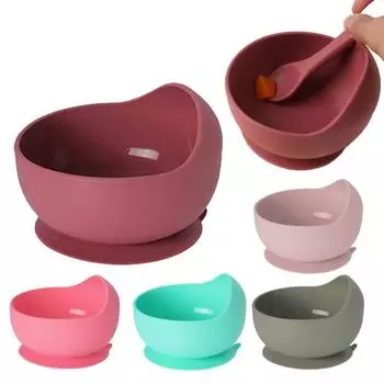 Детская силиконовая присоска с ложкой, пищевой класс, без бисфенола А, микроволновая печь, посудомоечная машина, безопасная детская кормушка для самостоятельного кормления розовый