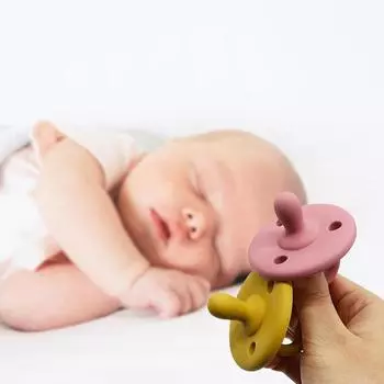 Детская силиконовая пустышка для моляров Соска-пустышка для новорожденных Соска-пустышка из пищевого силикона небесно-голубой